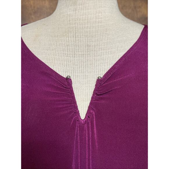 CITIKNIT Women’s Size 1X Acetate Spandex Top Burgundy Plum - Picture 6 of 9